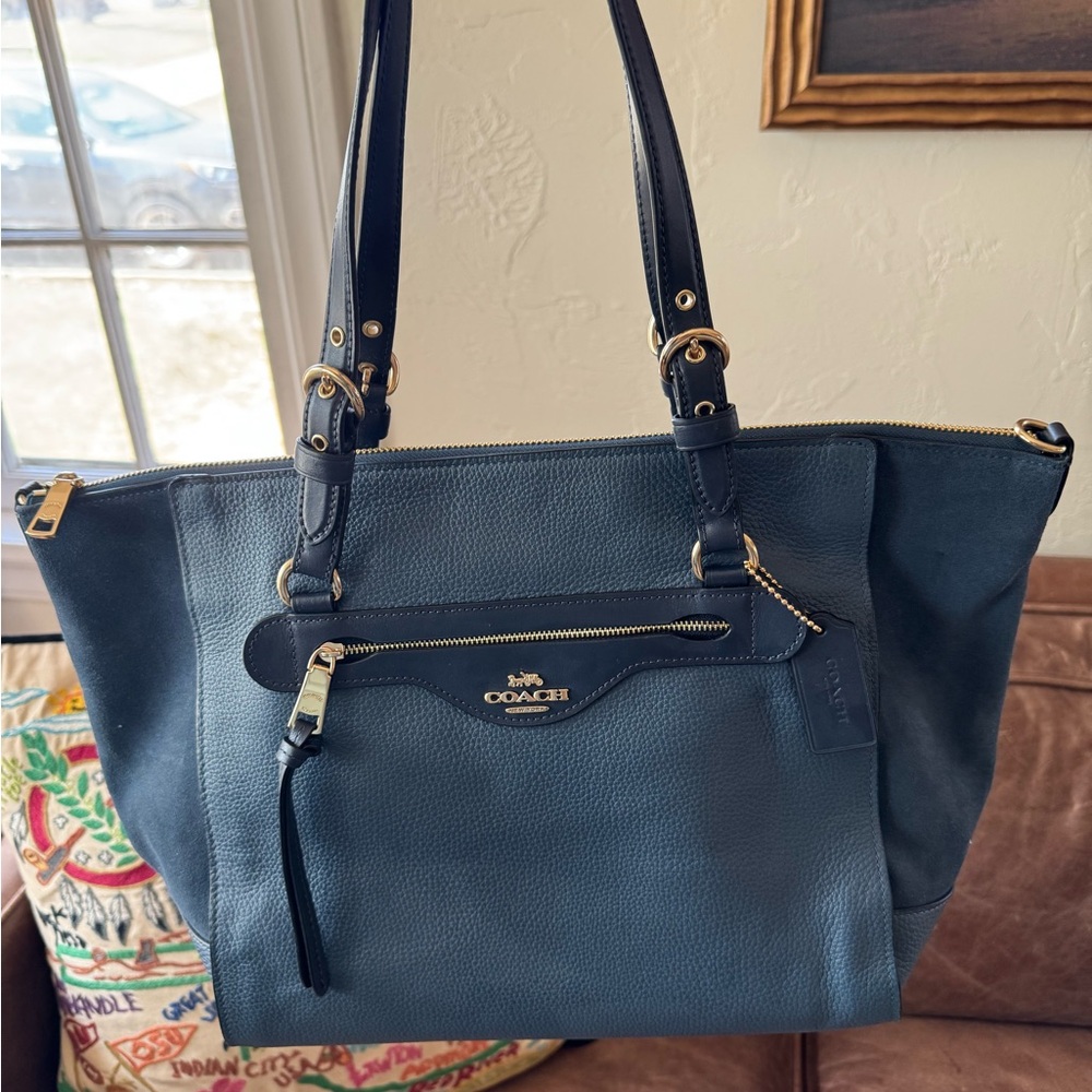 Coach Kleo Carryall in Navy Blue (new with tags, never been used)